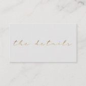 Carte D'accompagnement Effet or, détails gris clair (Devant)