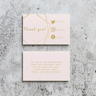 Carte D'accompagnement Effet rose et or Liens sociaux Insérer carte.