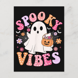 Carte D'accompagnement Éffrayant Vibes Ghost Retro Halloween Super