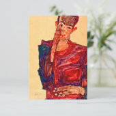 Carte D'accompagnement Egon Schiele - Autoportrait Avec Eyélide Pullée (Debout devant)