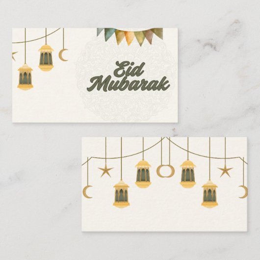 Carte D'accompagnement Eid Mubarak Cards (Devant / Derrière)