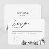 Carte D'accompagnement El Paso Mariage traditionnel RSVP Repas Option (Devant / Derrière)