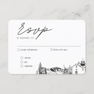 Carte D'accompagnement El Paso Mariage traditionnel RSVP Repas Option