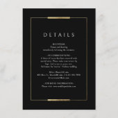 Carte D'accompagnement Élégance Cadre Simple Mariage Noir Détails (Devant)