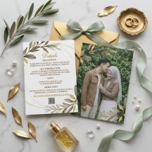 Élégance de feuilles d'or Mariage musulman