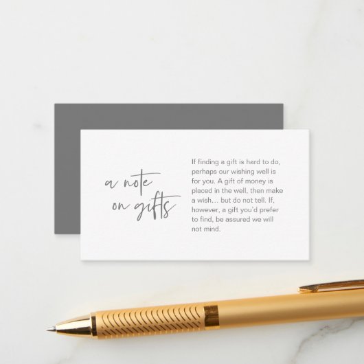 Carte D'accompagnement Élégance de mariage décontractée moderne, une note (Devant/Arrière en situation)