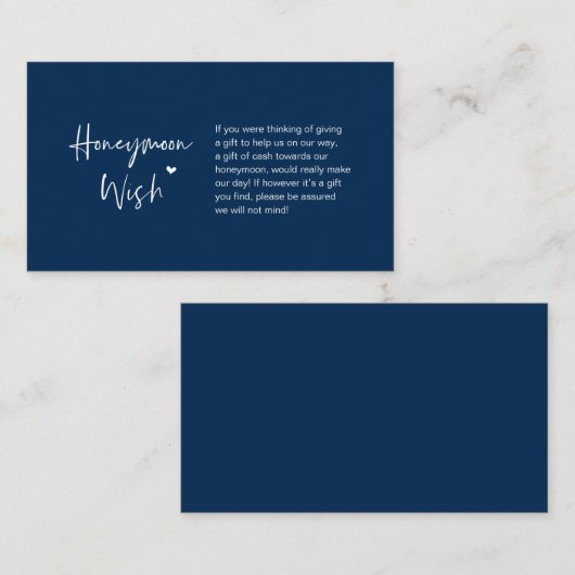 Carte D'accompagnement Elégance décontractée minimale, Bleu de marine, Ch (Devant / Derrière)