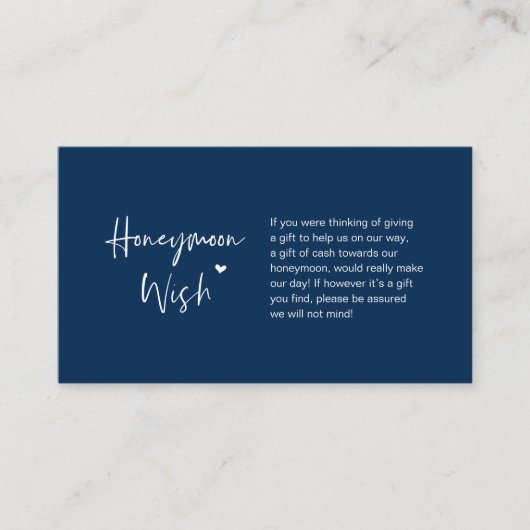 Carte D'accompagnement Elégance décontractée minimale, Bleu de marine, Ch (Devant)