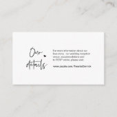 Carte D'accompagnement Elégance décontractée, Minimale, Noire, Mariage Dé (Devant)