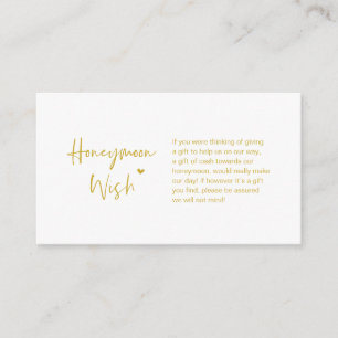 Carte D'accompagnement Elégance décontractée minimale, Or, Lune de miel