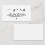 Carte D'accompagnement Elégance décontractée, Police noire, Souhait lune  (Devant / Derrière)