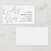 Carte D'accompagnement Élégance décontractée, Script gris noir, réponse R (Devant / Derrière)