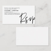 Carte D'accompagnement Élégance décontractée, Script noir, réponse RSVP (Devant / Derrière)
