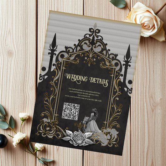 Carte D'accompagnement Elégance en argent et noir.