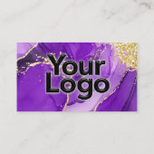 Carte D'accompagnement Élégance Ethérée : Code QR d'inspiration géode vio (Dos)