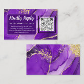 Carte D'accompagnement Élégance Ethérée : Mariage mauve d'inspiration géo (Devant / Derrière)