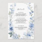 Carte D'accompagnement Élégance Florale Estivale de Fleurs Sauvages Bleu  (Devant)