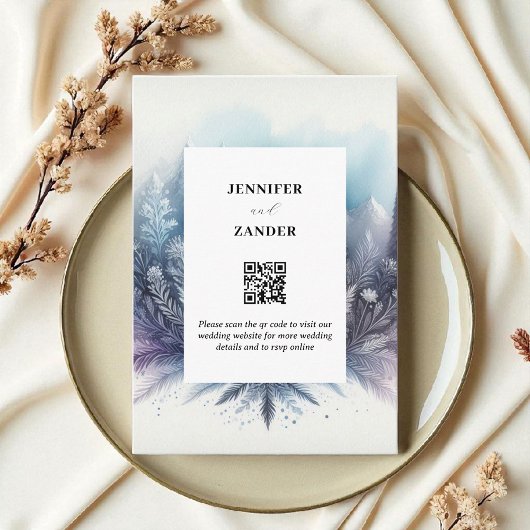 Carte D'accompagnement Elégance Frostée Mariage Aquarelle moderne Icy