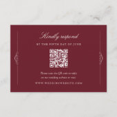 Carte D'accompagnement Élégance Intemporelle Code QR RSVP de Mariage (Devant)