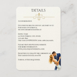 Carte D'accompagnement Élégance intemporelle Mariage Golden Romance Coupl