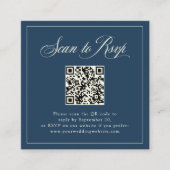 Carte D'accompagnement Elégance italienne bleue encadrée | RSVP avec code (Devant)