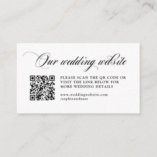 Carte D'accompagnement Élégance italienne classique | Code QR du site web (Devant)
