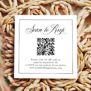 Carte D'accompagnement Élégance italienne encadrée   RSVP avec code QR