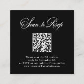 Carte D'accompagnement Élégance Italienne Noire | RSVP avec QR Code (Devant)