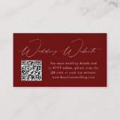 Carte D'accompagnement Élégance Moderne Code QR du site web de mariage bo (Devant)