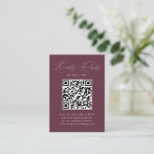 Carte D'accompagnement Élégance Moderne Code QR RSVP Vin (Debout devant)