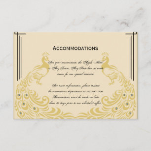 Carte D'accompagnement Elégance Peacock avec Mariage Art déco