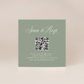 Carte D'accompagnement Élégance Sage Green | RSVP avec code QR