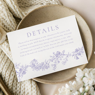 Carte D'accompagnement Élégance Vintage : détails de mariage floral lilas