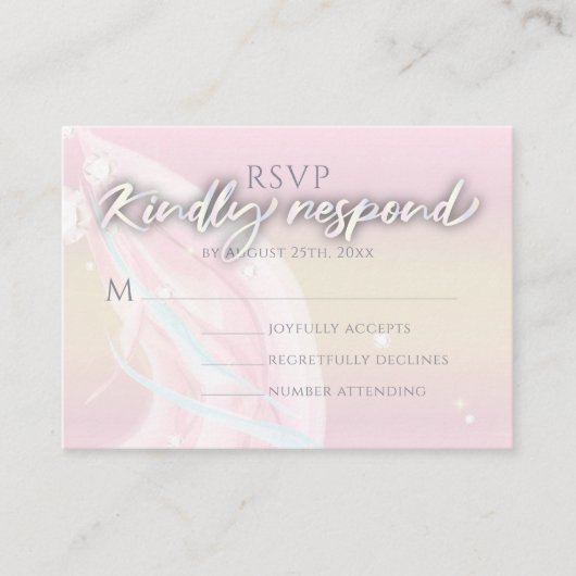 Carte D'accompagnement Élégant Abstrait Peach Pink Mariage (Devant)