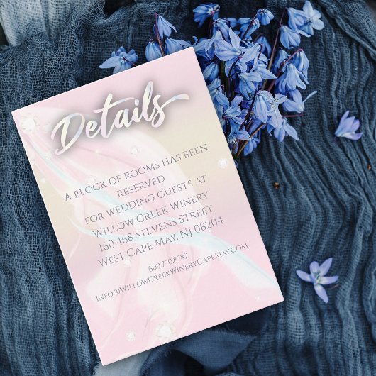 Carte D'accompagnement Élégant Abstrait Peach Pink Mariage