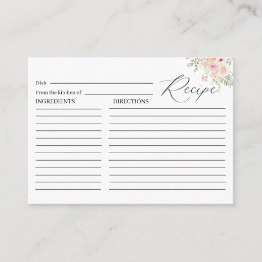 Carte D'accompagnement Elégant Aimer Aquarelle En Fête des mariées Fleur (Devant)