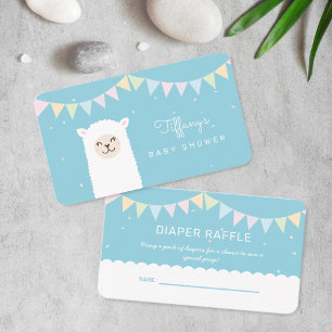 Carte D'accompagnement Élégant Alpaca Llama Boy Baby shower Déchets Raffl