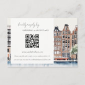 Carte D'accompagnement Elégant Amsterdam Dutch Canal Mariage QR Code RSVP (Devant)
