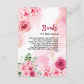 Carte D'accompagnement Élégant Aquarelle Rose Livres Pour Bébé Dit (Devant)
