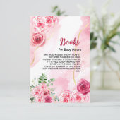 Carte D'accompagnement Élégant Aquarelle Rose Livres Pour Bébé Dit (Debout devant)