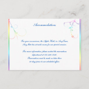 Carte D'accompagnement Élégant arc-en-ciel Floral Gay Mariage Insertion