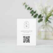 Carte D'accompagnement Élégant Arc Monogramme QR Code RSVP (Debout devant)