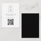 Carte D'accompagnement Élégant Arc Monogramme QR Code RSVP (Devant / Derrière)