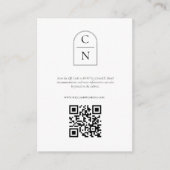 Carte D'accompagnement Élégant Arc Monogramme QR Code RSVP (Devant)