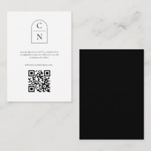 Carte D'accompagnement Élégant Arc Monogramme QR Code RSVP