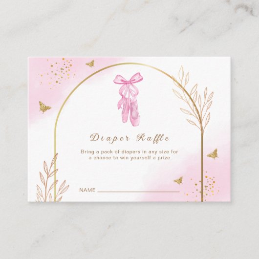 Carte D'accompagnement Elégant Arch Ballerina Diaper Baby shower Raffle (Devant)