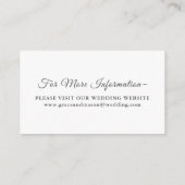 Carte D'accompagnement Elegant Argent Botanique Mariage Détails Site Web (Dos)