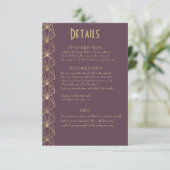 Carte D'accompagnement Élégant Art Déco Chic Great Gatsby Détails Enclosu (Debout devant)