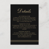 Carte D'accompagnement Elégant Art Déco Classic Black Gold (Devant)