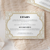 Carte D'accompagnement Elegant Art Déco Gatsby 1920s Détails du Mariage